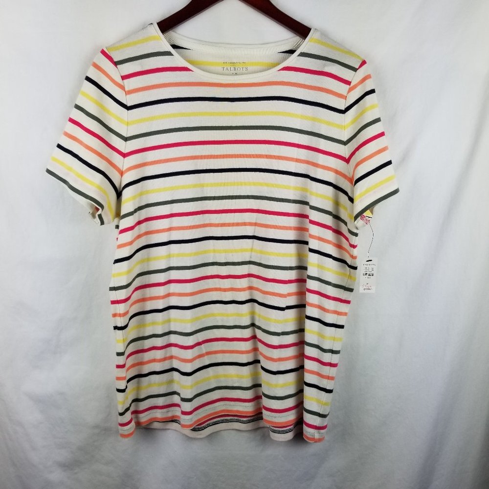 Talbots Tee Plus X Colorful Stripes Short Sleeve
